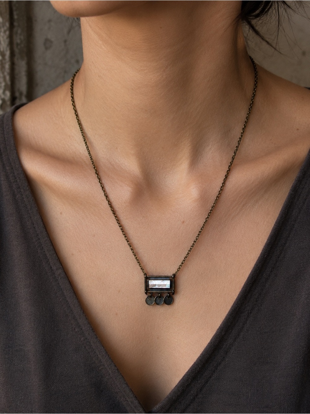 Geometric Pendant Necklace Minimalist Industrial Lia Sophia